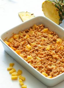 Pineapple Casserole in a pan