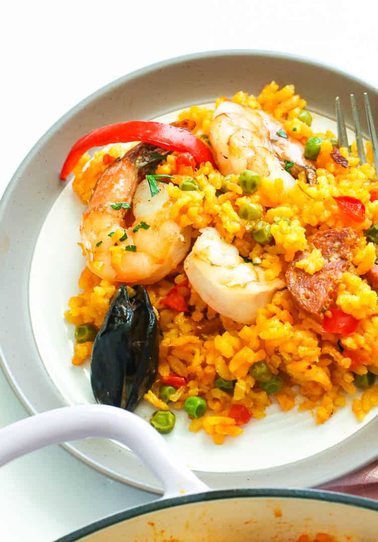 Seafood Paella in a plate