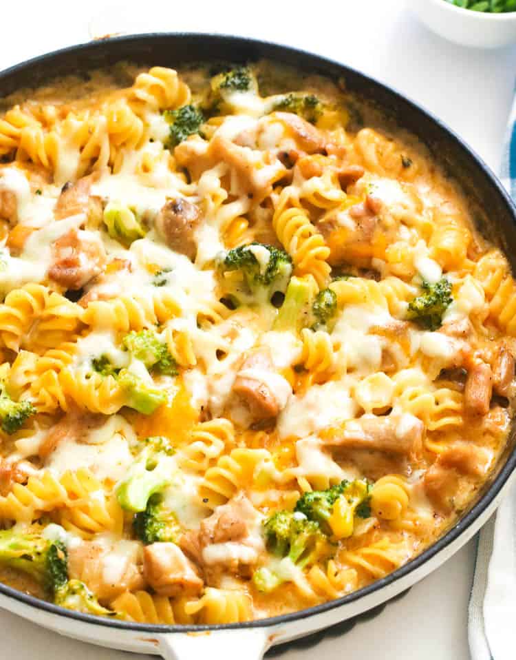 A Skillet of Chicken Pasta Bake