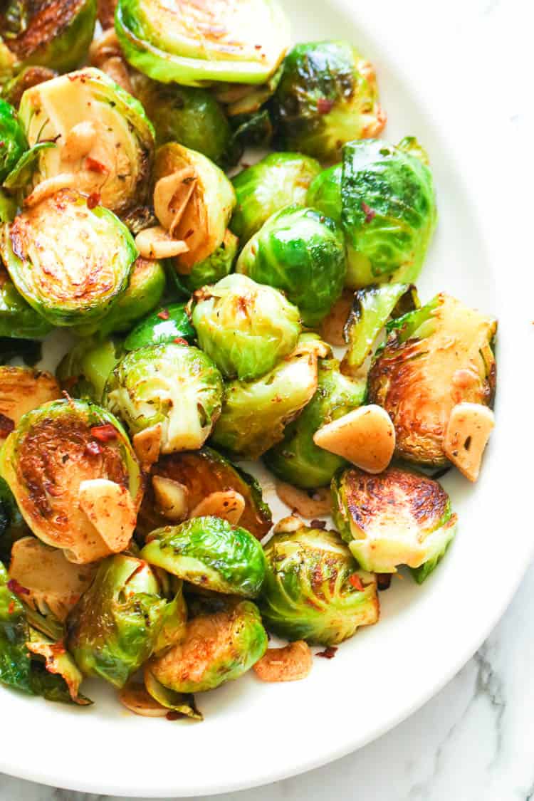 Sauteed Brussel Sprouts in a plate
