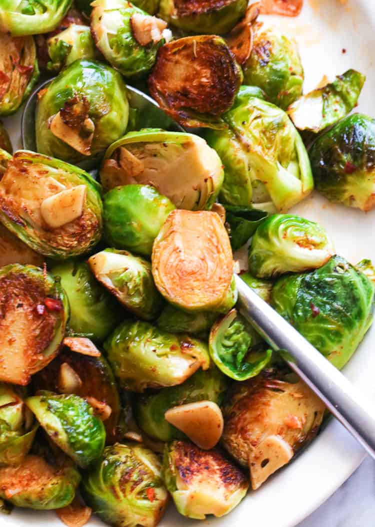 Upclose Shot of Sauteed Brussel Sprouts