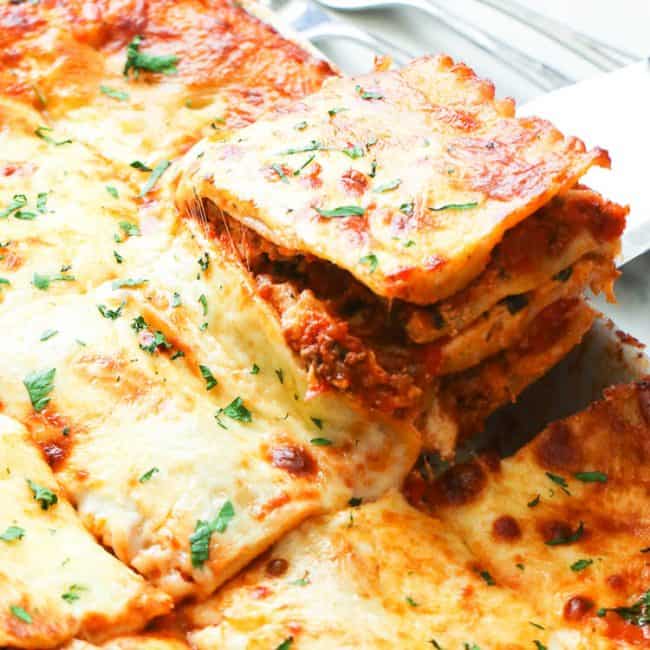 Serving up a slice of super easy lasagna