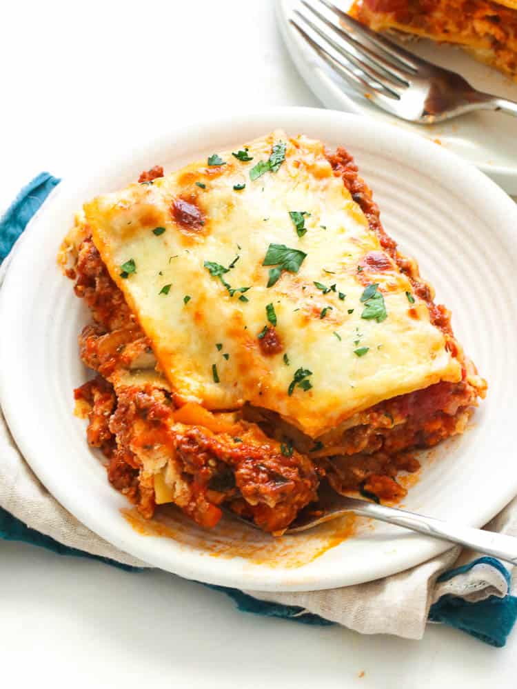 Easy Lasagna sliced and ready to enjoy