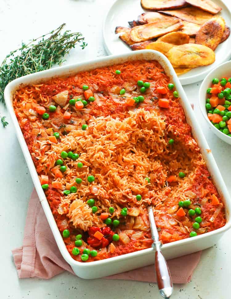Jollof in a pan