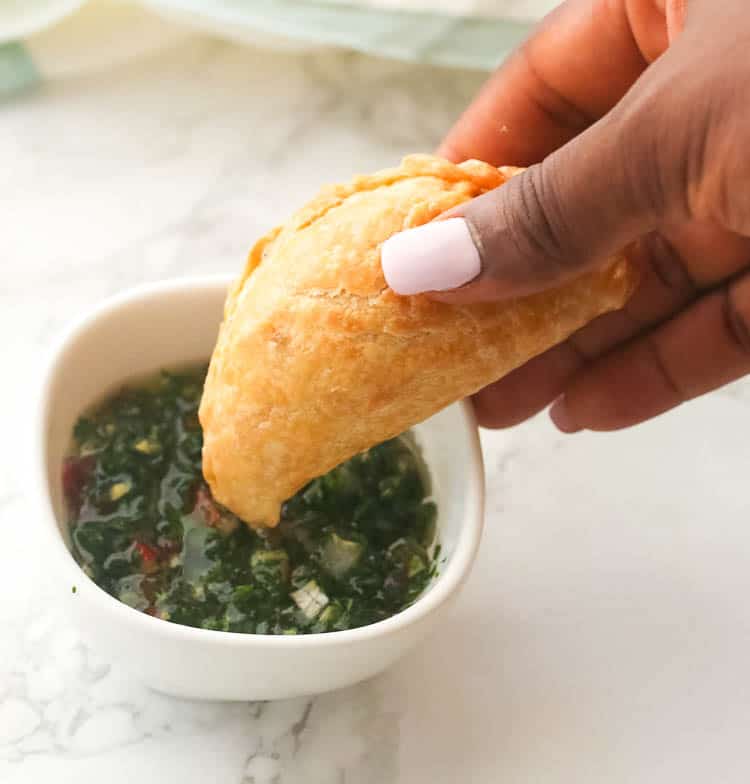 Beef Empanada with Chimichurri Sauce