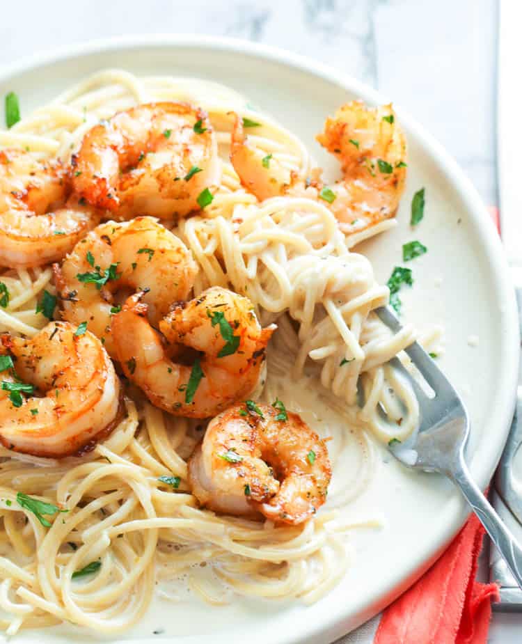 Alfredo Pasta with shrimps