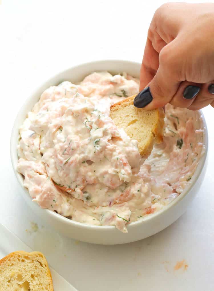 Salmon Dip with a baguette