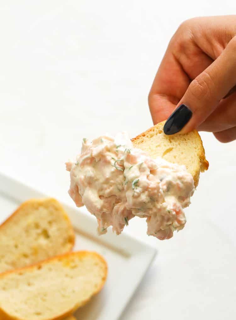 Salmon Dip with a baguette