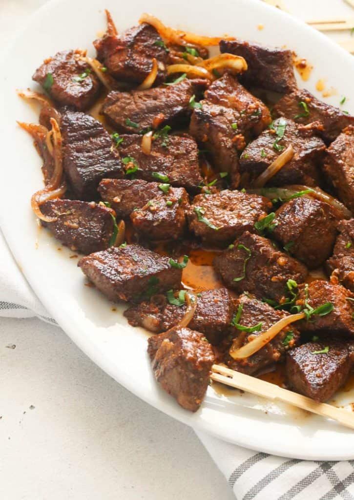 A Platter of Steak Tips