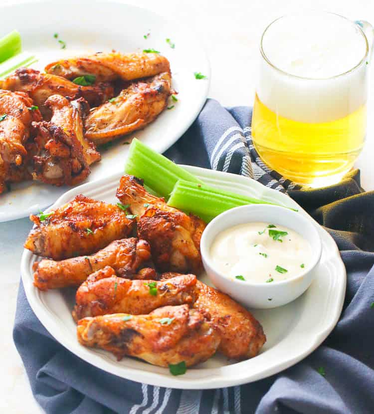 Air Fryer Chicken Wings with Ranch Dressing