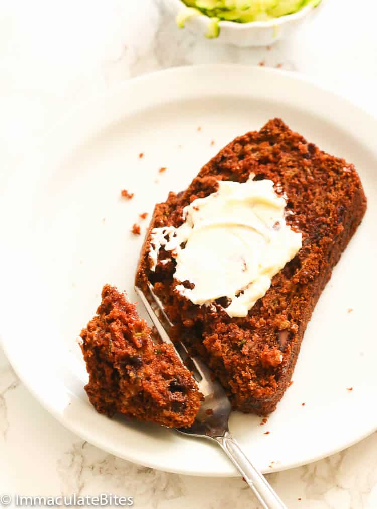 Chocolate Zucchini Bread Slice