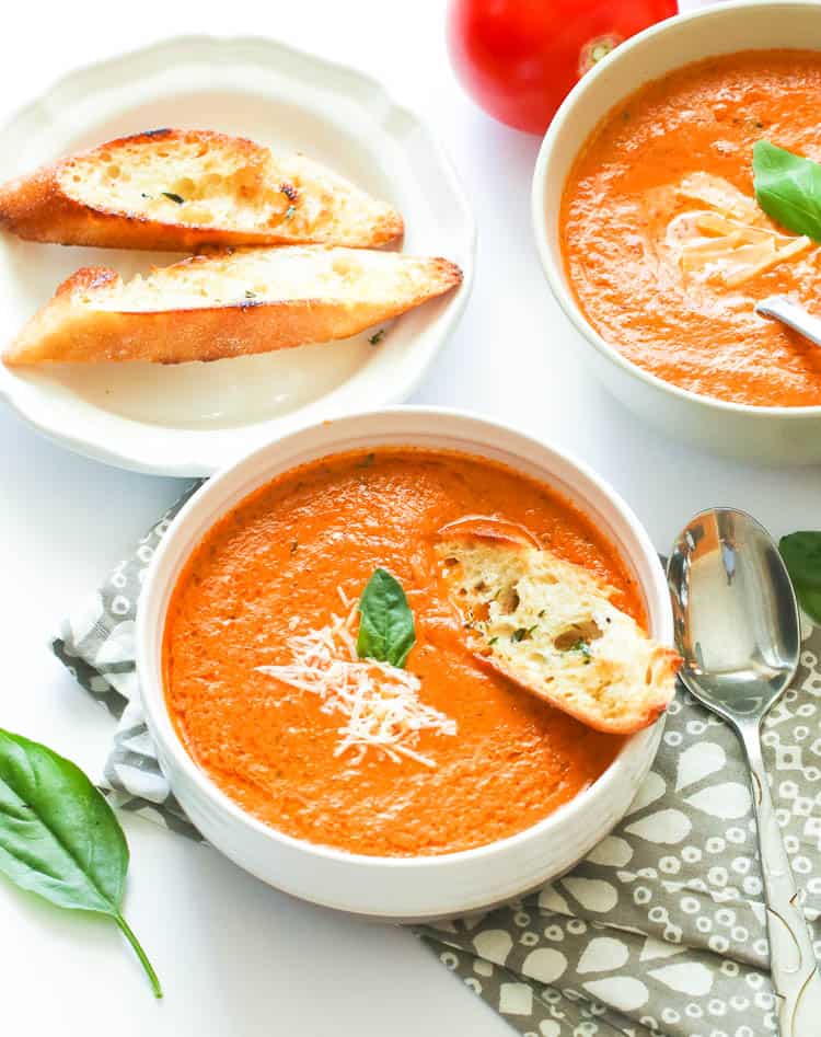 Tomato Basil Soup Cozy Dinner for Two
