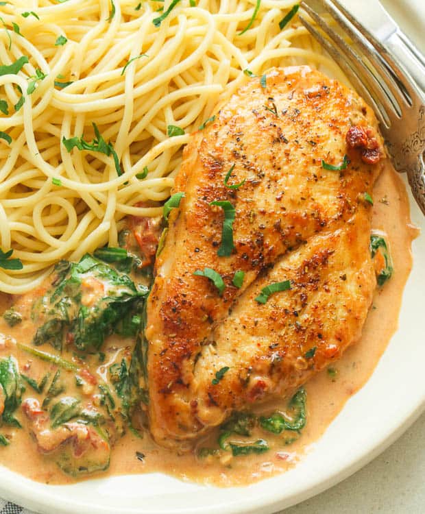 Tuscan Chicken with pasta