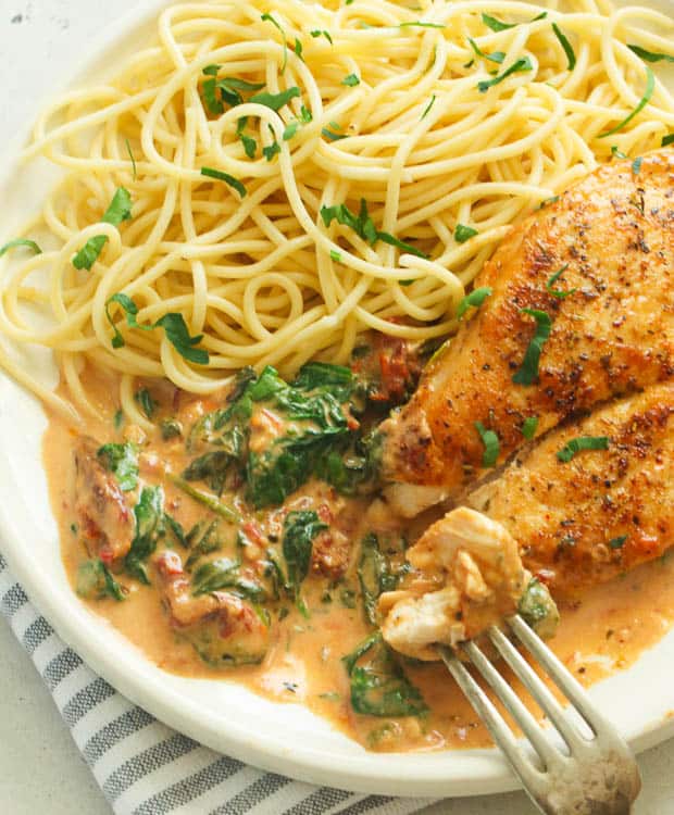 Tuscan Chicken with pasta