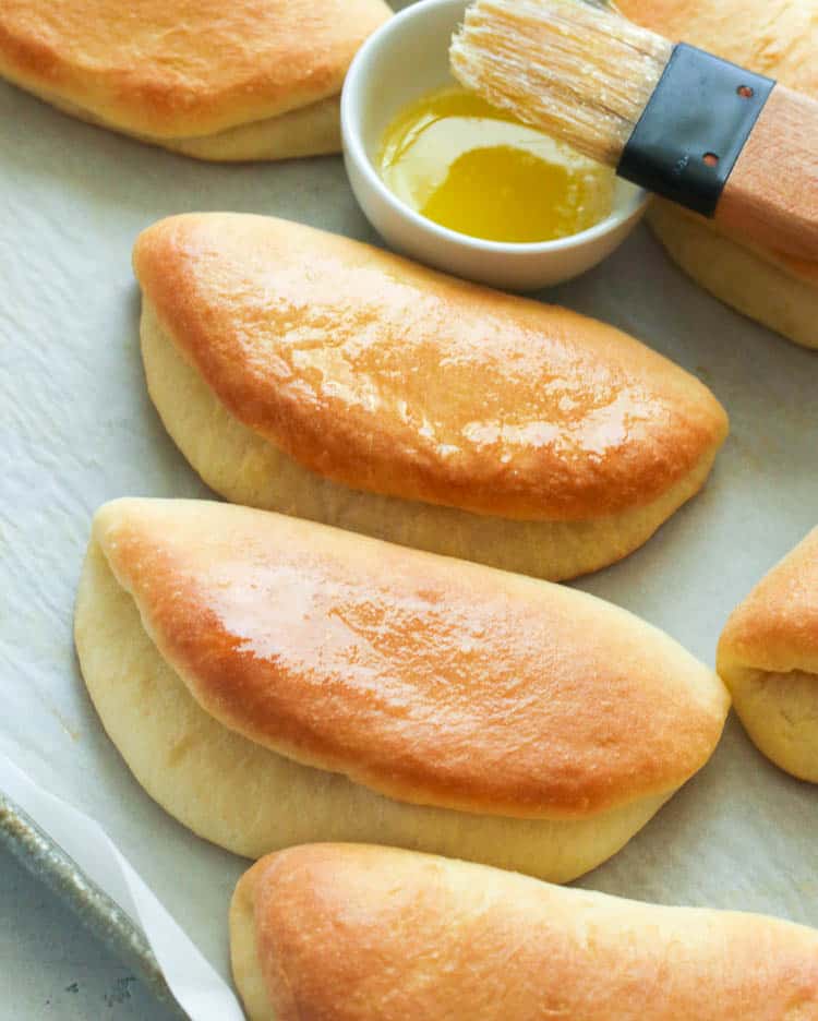 Coco Bread Brushed with Butter
