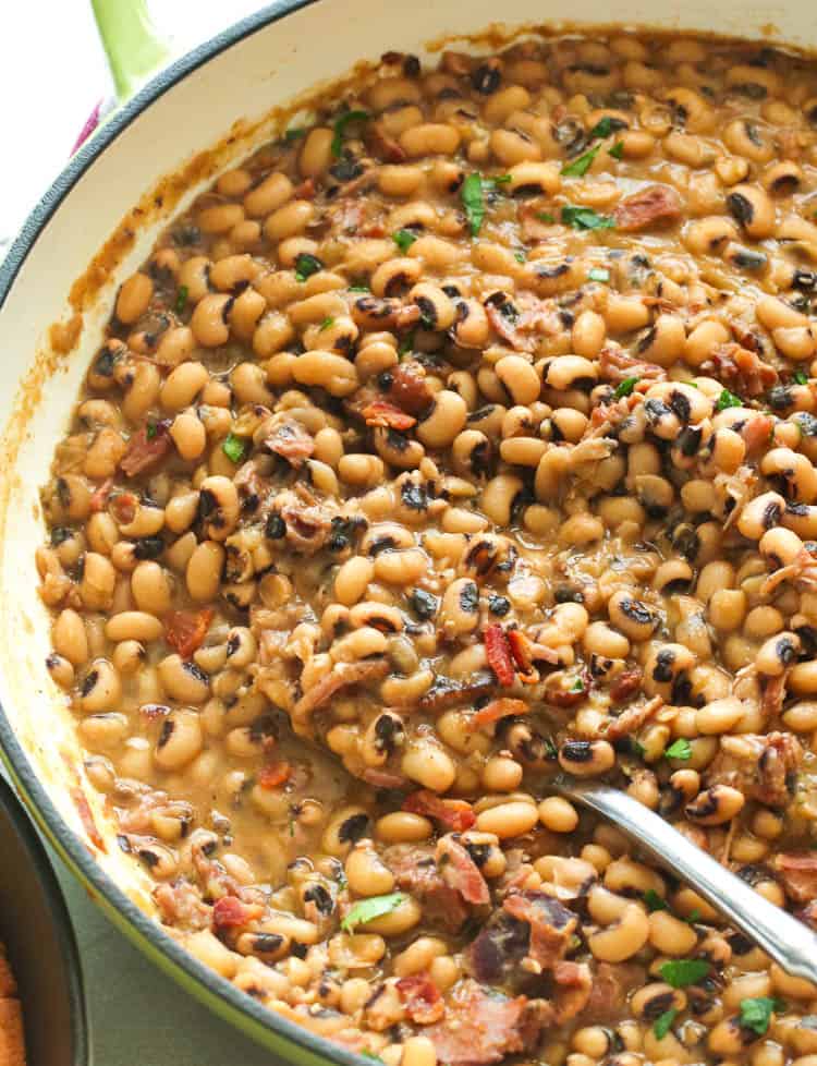 Close up shot of Hoppin John for a delicious New Year