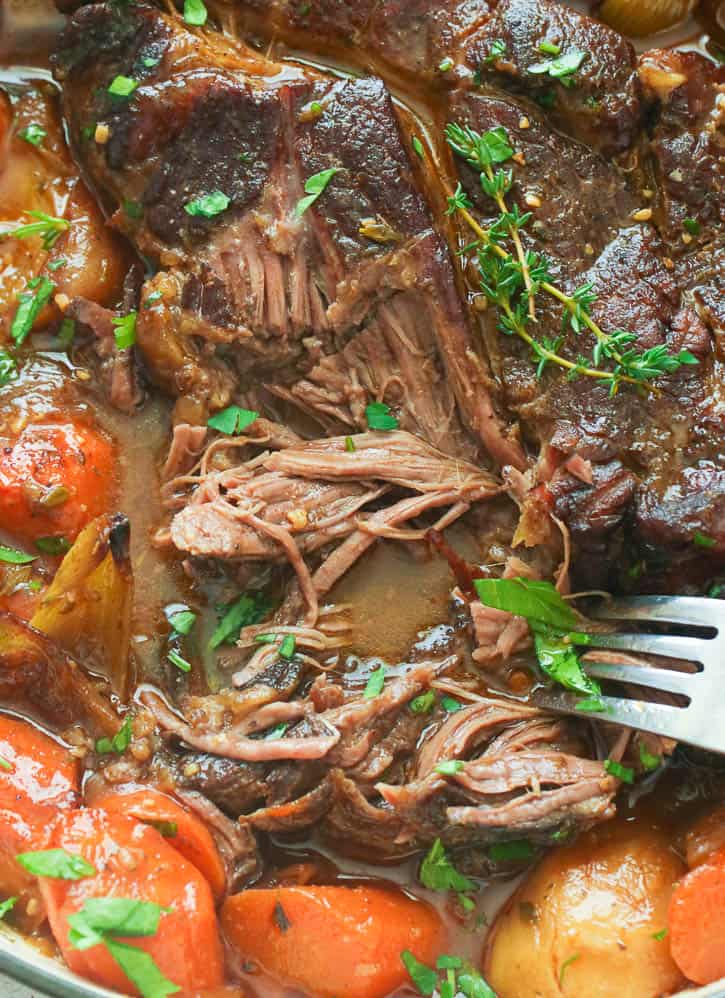 Oven Pot Roast with fork
