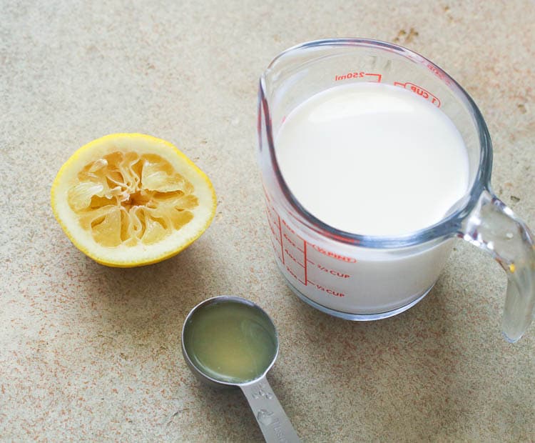 Milk and Lemon Juice as a Buttermilk Substitute