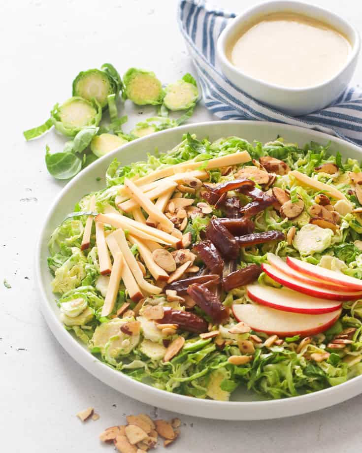 Shaved Brussels sprouts salad perfect for any list of healthy recipes to start the New Year