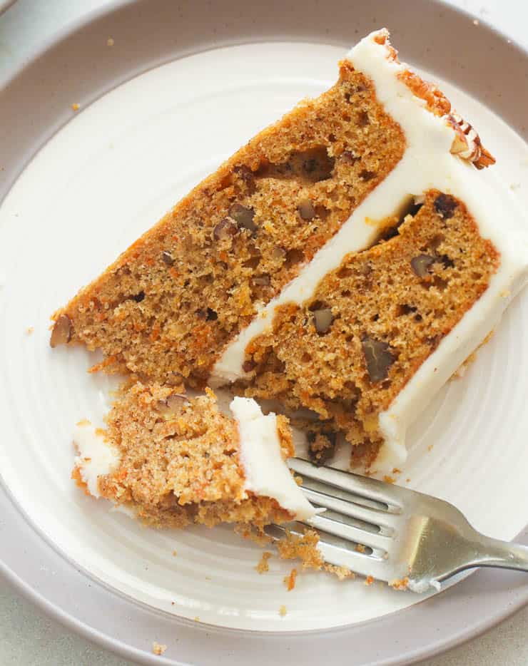 A Slice of Carrot Cake on a Plate