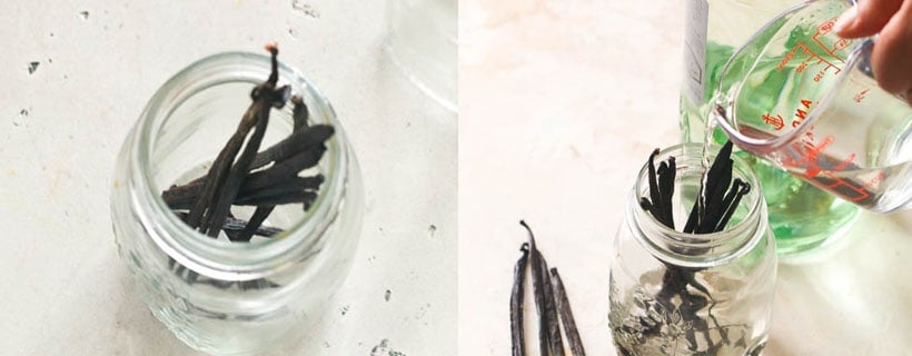 Soaking the Vanilla Beans and Its Specks