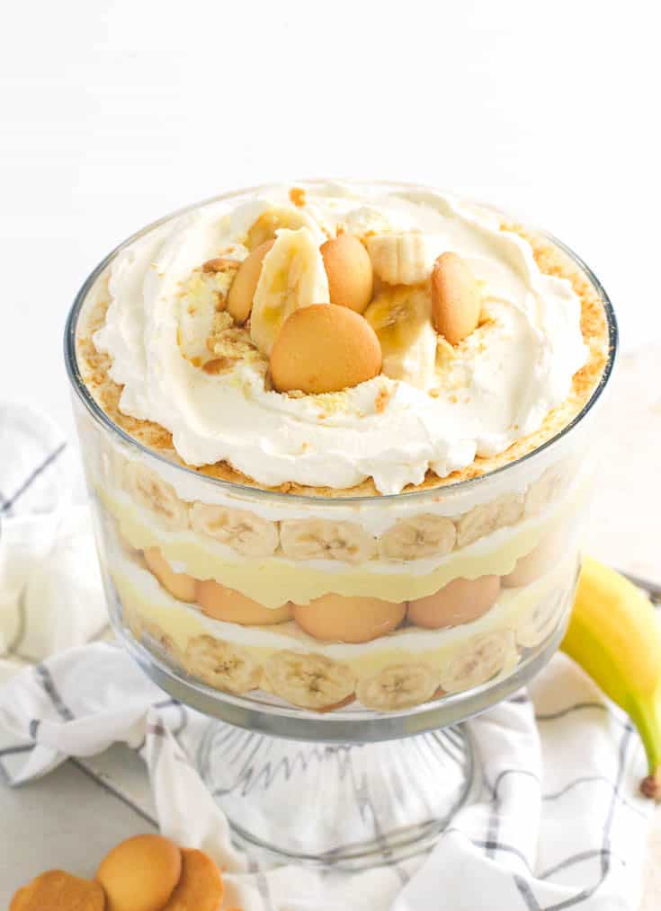 Banana Pudding Topped with Whipped Cream, Vanilla Wafers and Banana Slices