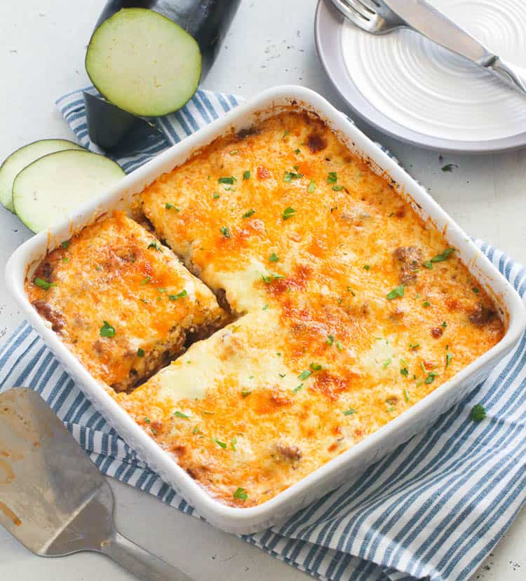 A Slice of Creamy and cheesy Moussaka Eggplant Casserole