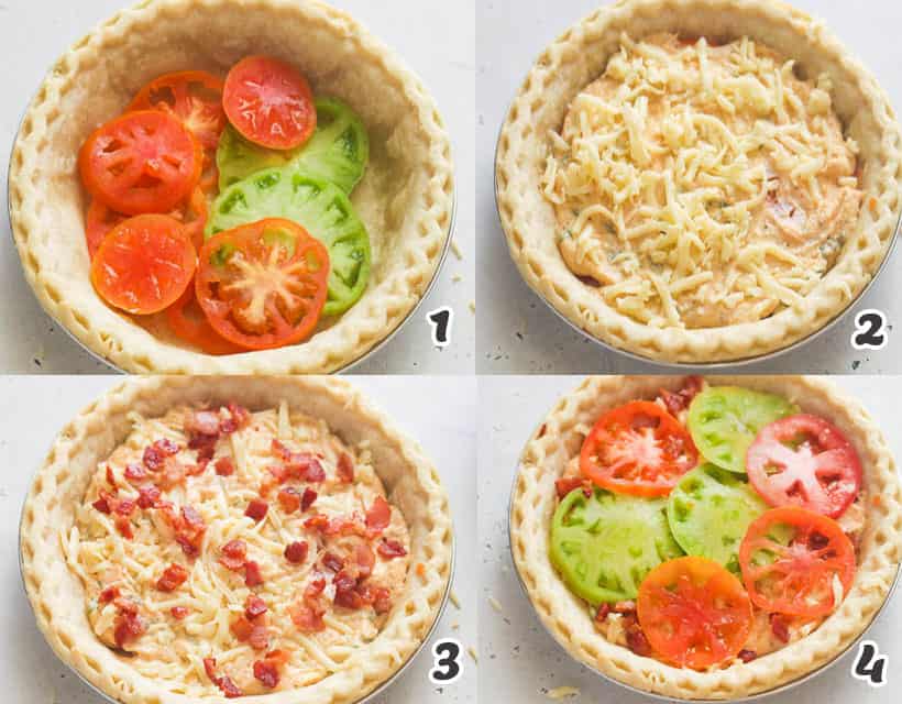 Assembling the Tomato Pie
