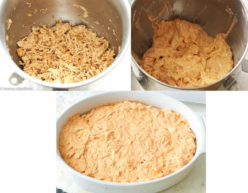 Cream Cheese Mixture and Shredded Chicken