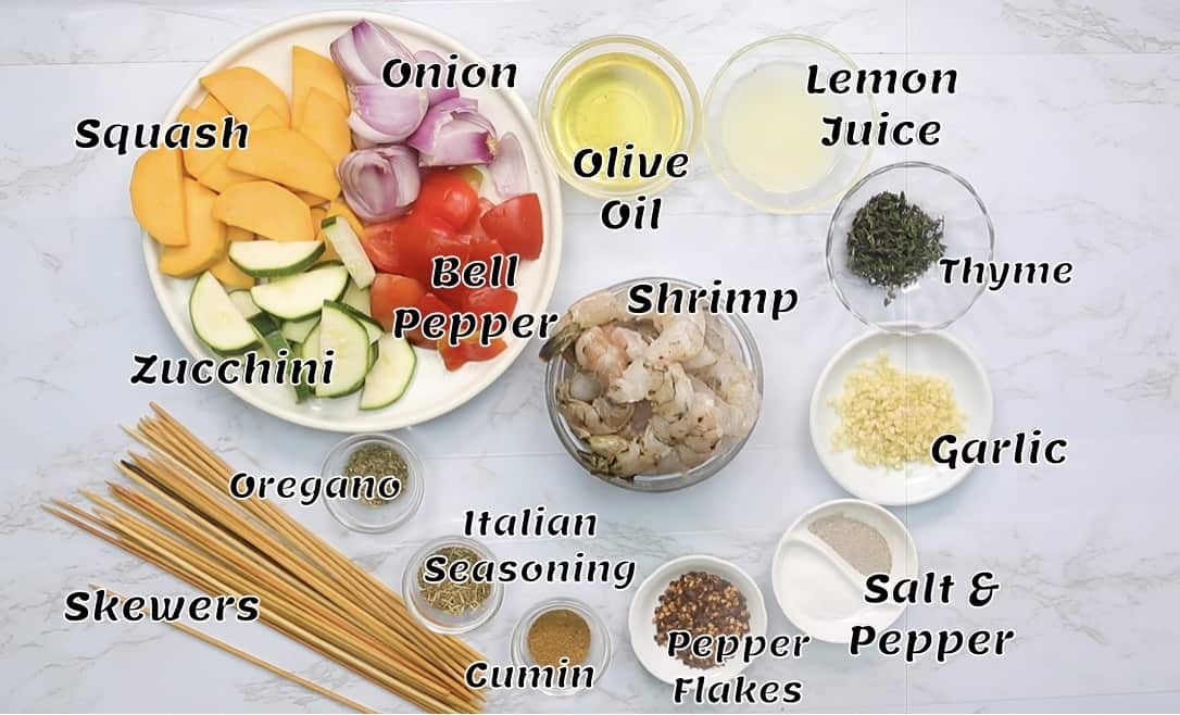 What you need to bake shrimp kabob