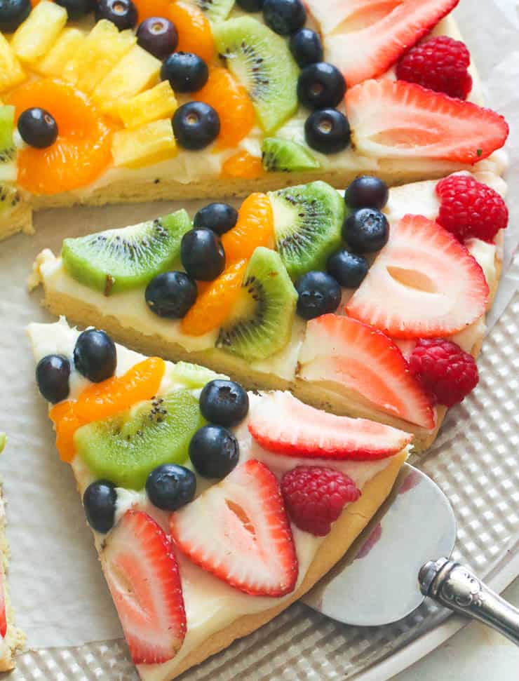 Two Slices of Fruit Pizza