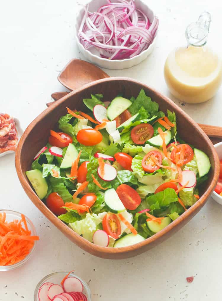 Toss Salad Served with Honey Mustard Dressing