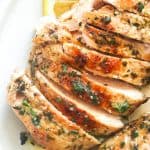 Tender chicken breasts flavored in a Greek marinade.
