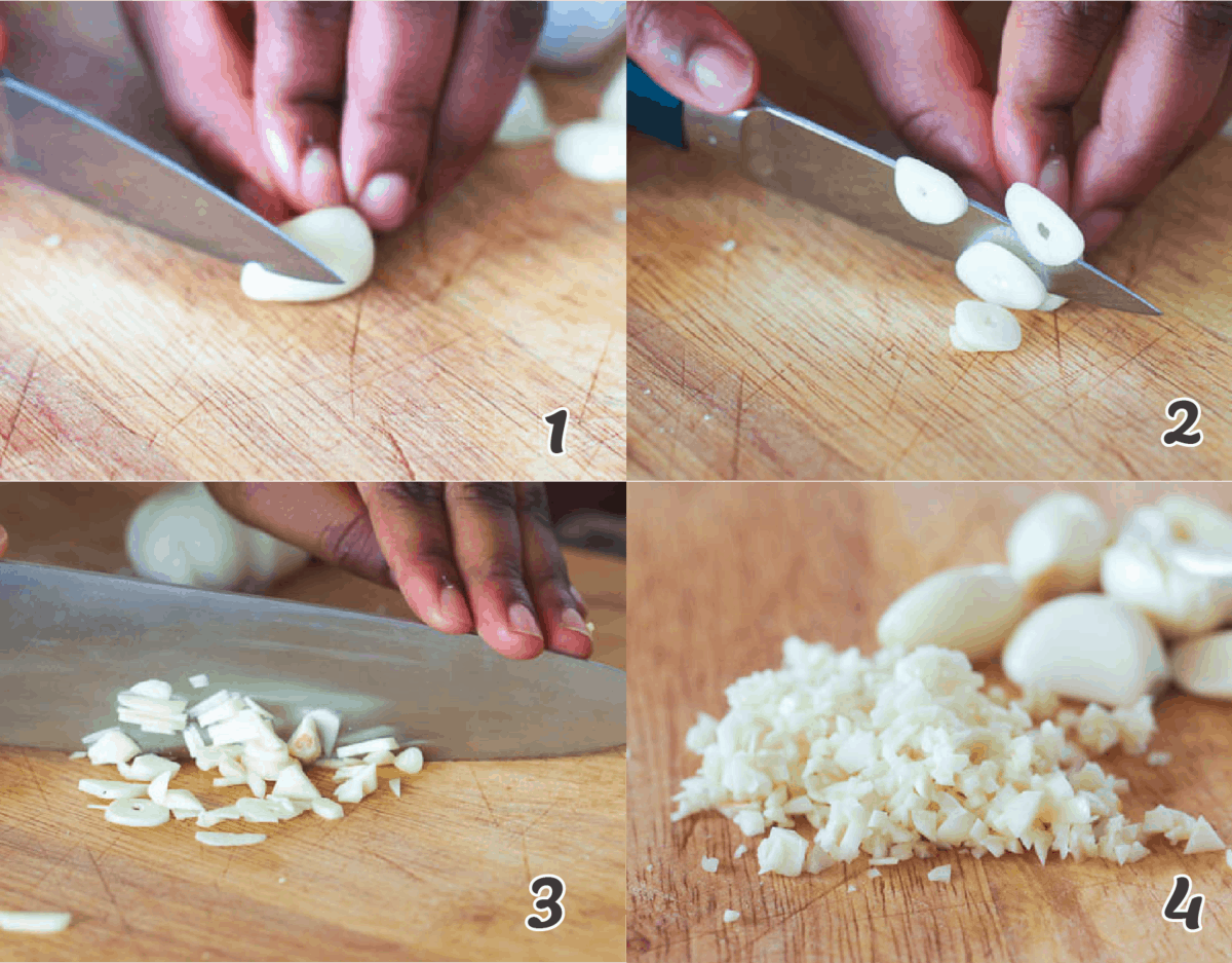 Slicing Garlic Cloves