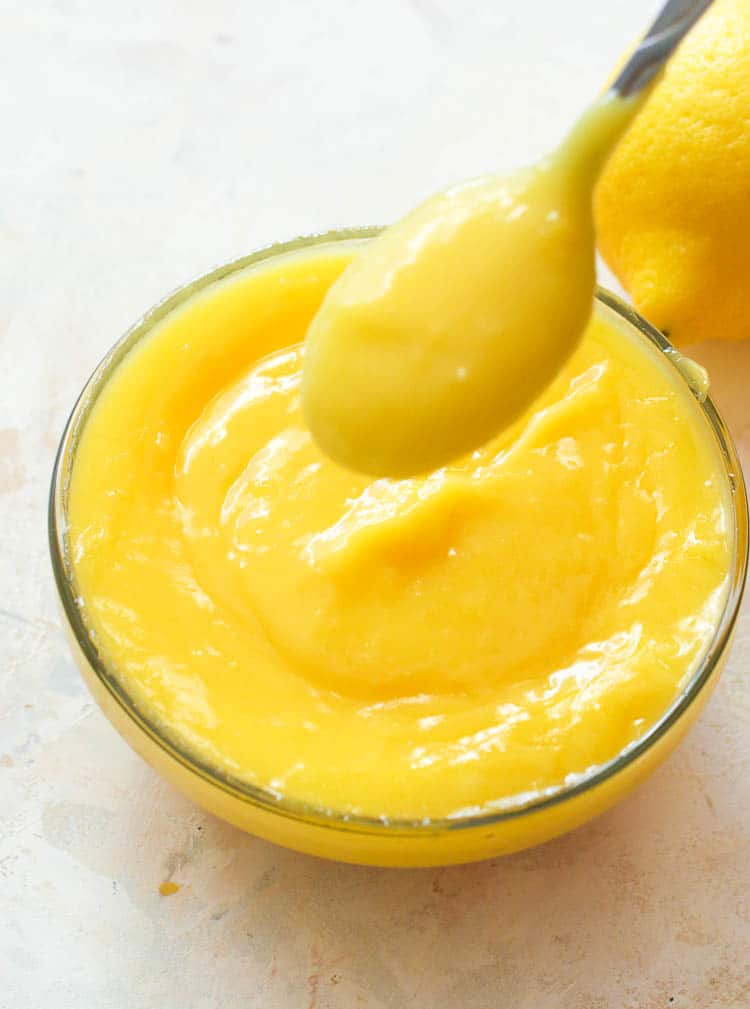 A Small Clear Bowl of Lemon Curd