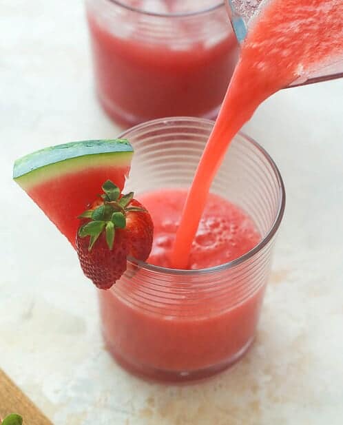 Pouring of Strawberry Watermelon Juice