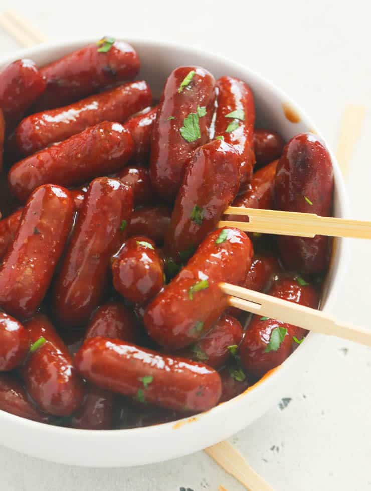 A Bowl of Little Smokies as fall snacks