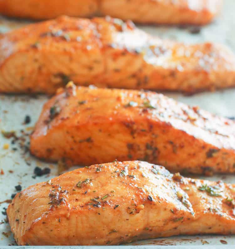 Broiled Salmon fresh from the oven