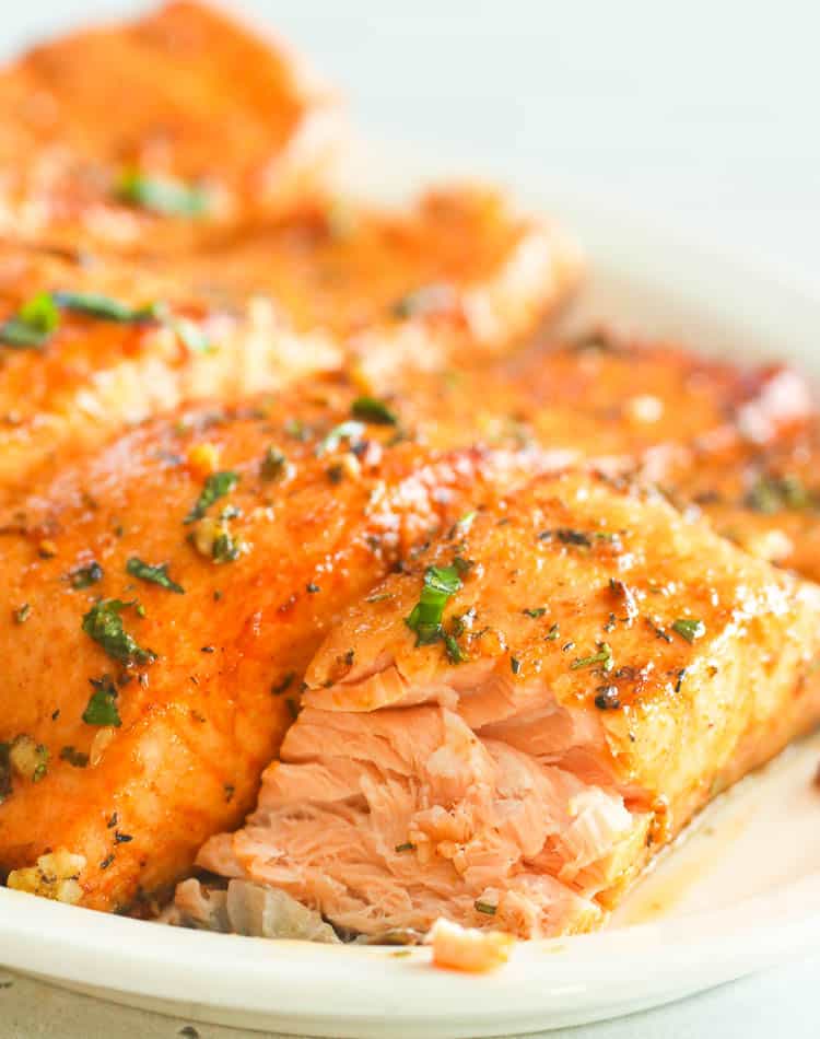 Fork-tender flaky Broiled Salmon for the win