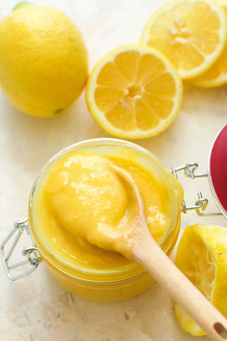 lemon curd ready to enjoy with a summer dessert