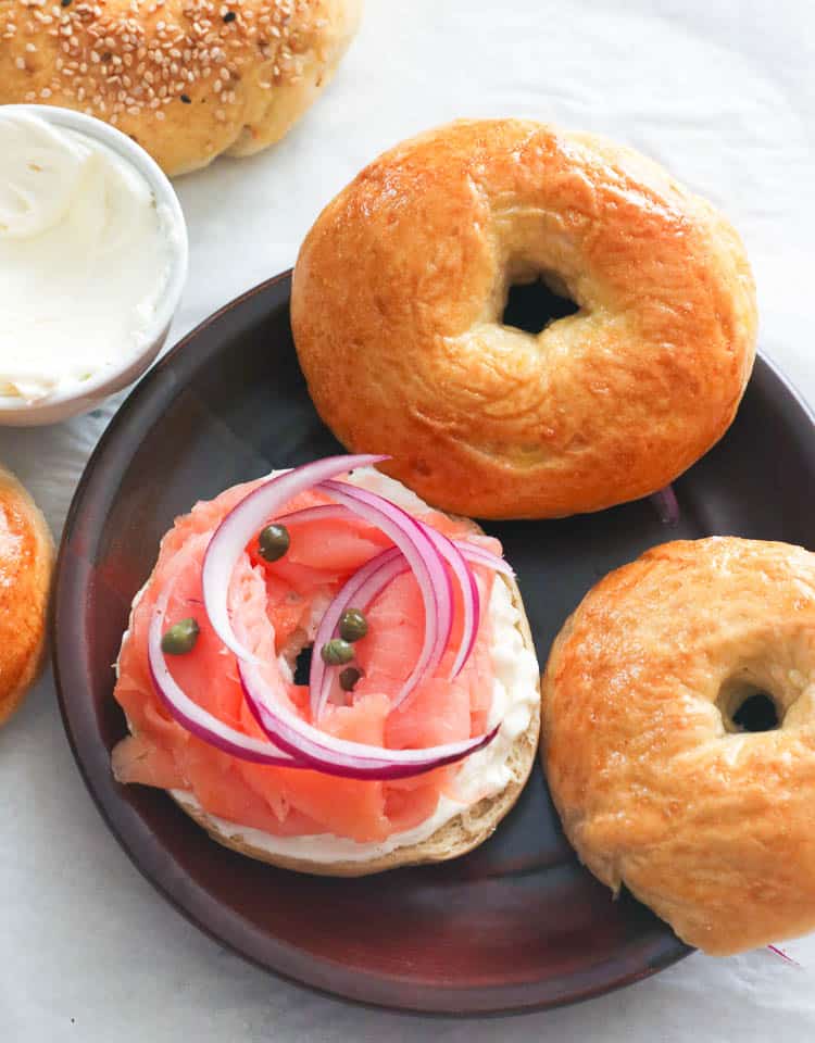 Homemade Bagels with Cured Salmon