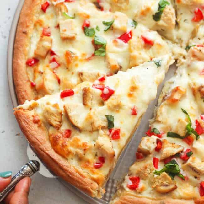 Chicken Alfredo Pizza