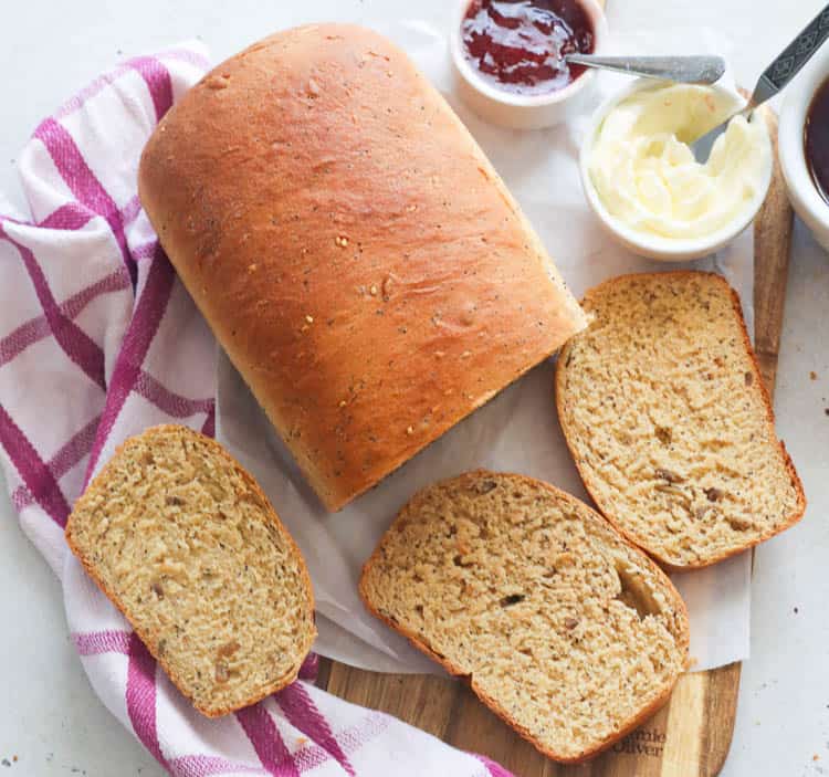 Whole Wheat Bread with Jam and Butter on the Side