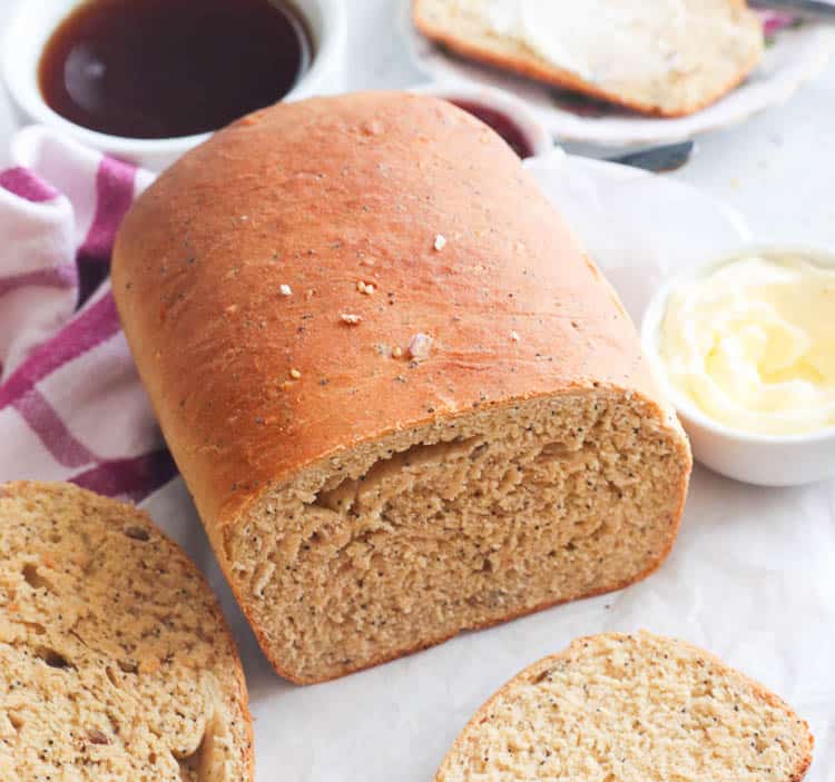 Sliced Whole Wheat Bread with Butter on the Side