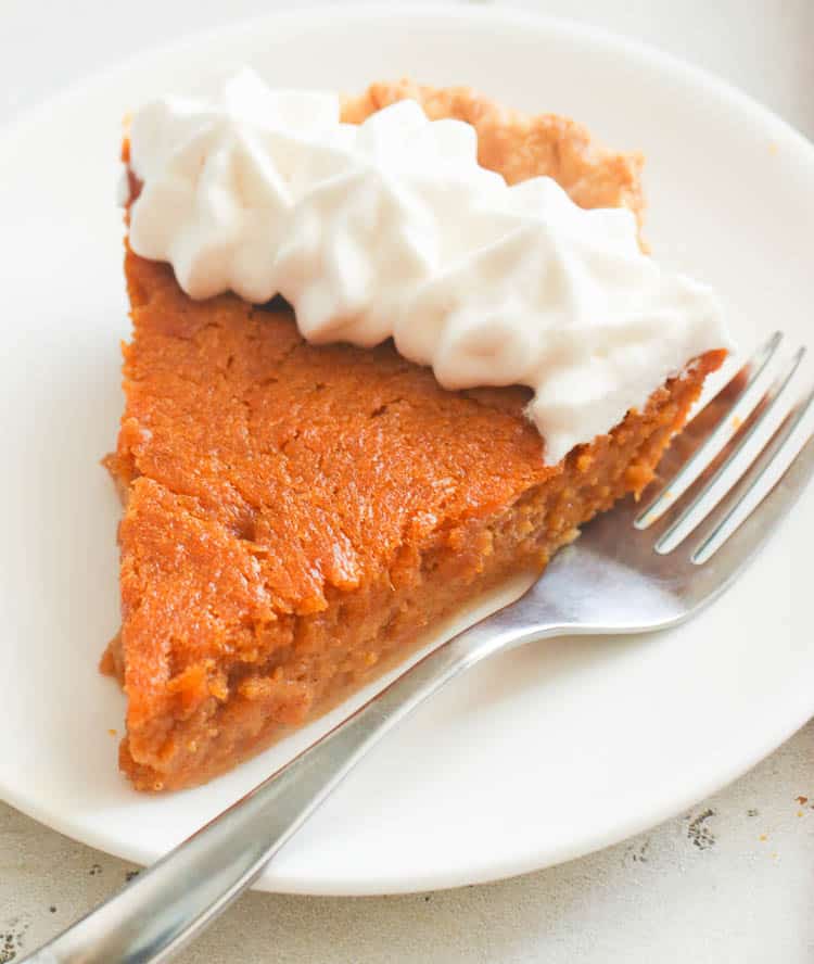 Sweet Potato Pie with fork