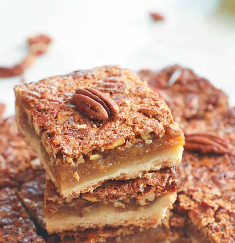 A stack of Pecan Pie Bars