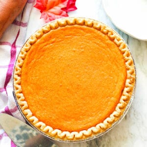 Freshly made sweet potato pie for an insanely delicious treat