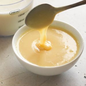 Thick and creamy sweetened Condensed Milk ready to ramp up your favorite recipe