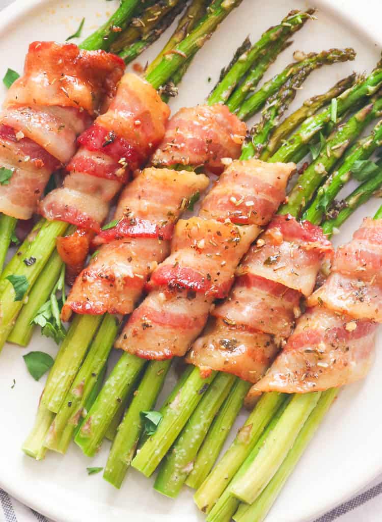 Bacon-wrapped asparagus