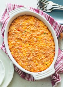 Scalloped Corn fresh from the oven ready to please